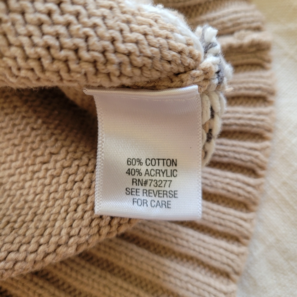 Croft & Barrow Tan Patterned Zip-Up Sweater - Picture 9 of 10